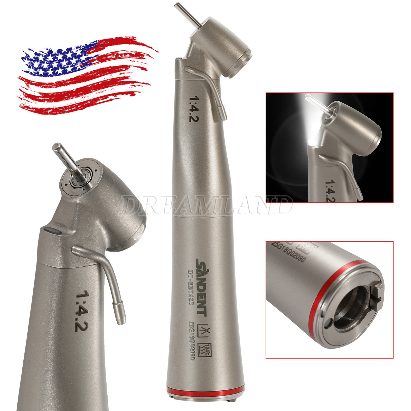 External Spray Fiber Optic Dental Surgical Contra Angle fit FG Burs 1:4.2