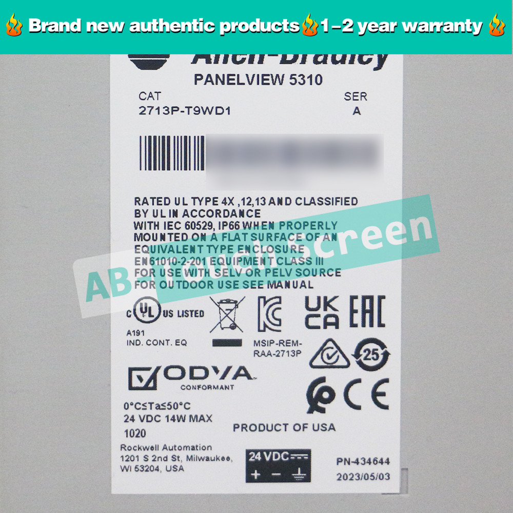 NEW ALLEN BRADLEY 2713P-T9WD1 PanelView 5310 TERMINAL 9″ Touch Screen