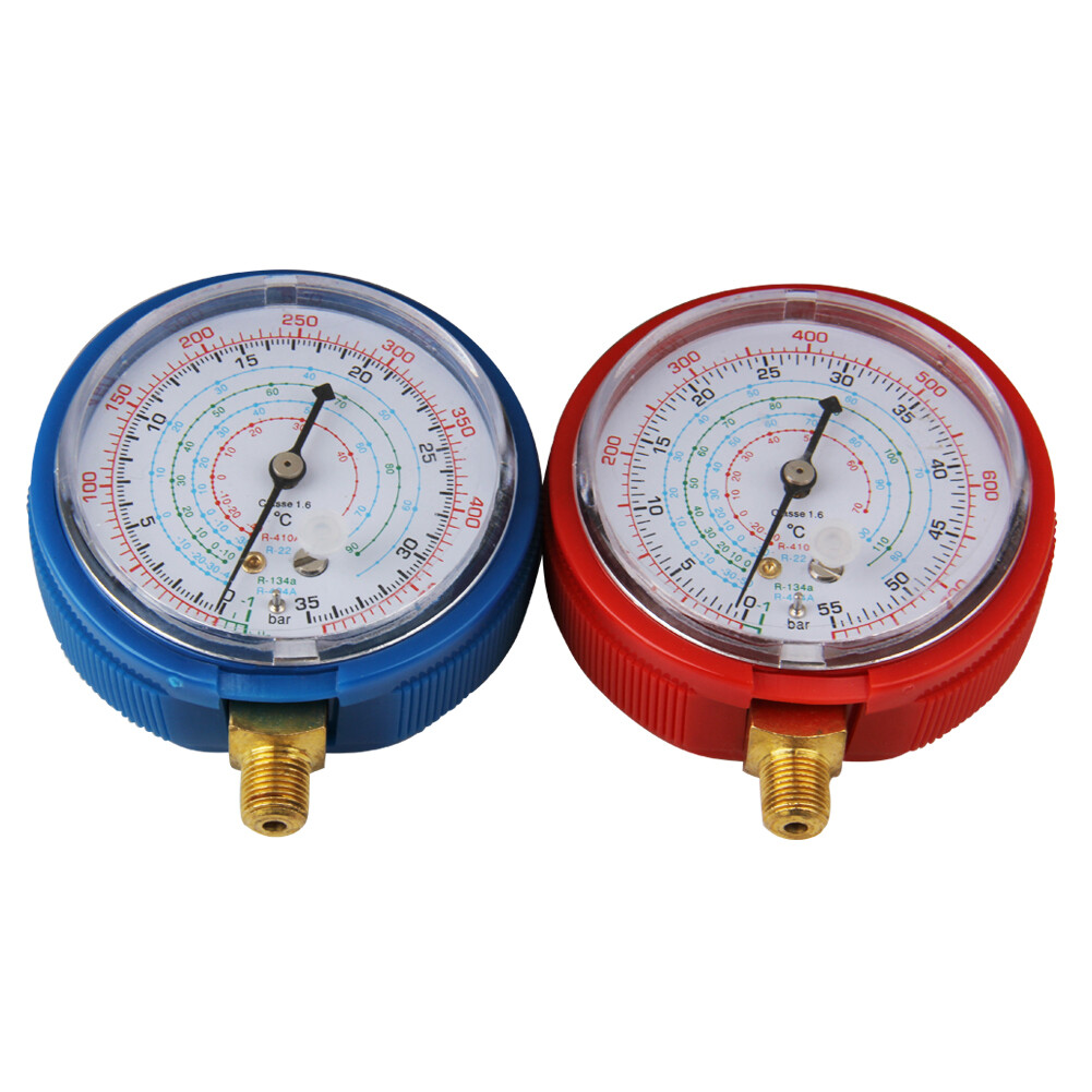 2 PCS REPLACEMENT MANIFOLD PRESSURE GAUGES SET HIGH & LOW SIDE AIR CONDITIONER