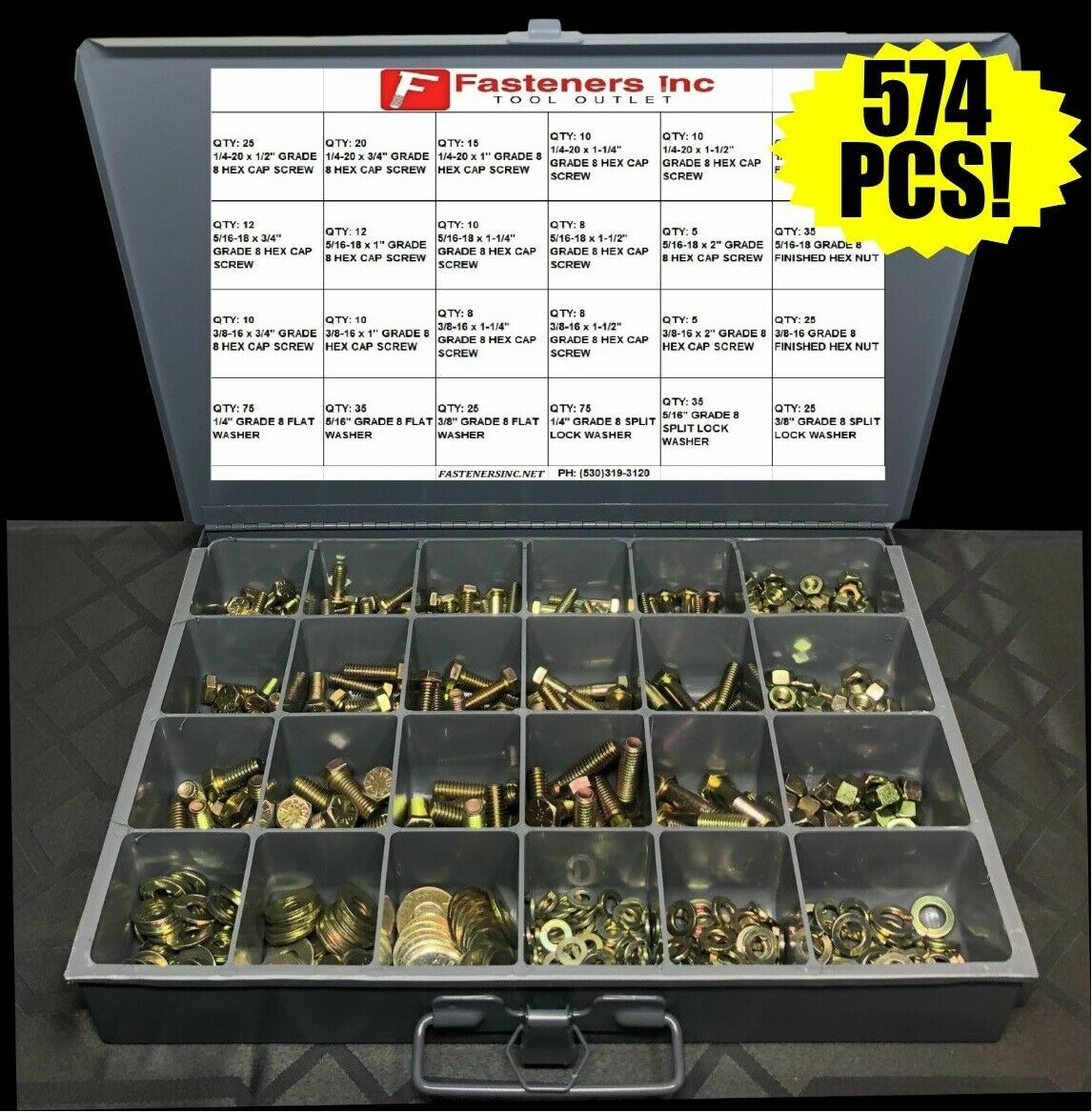 1/4-20 Grade 8 Hardened Hex Cap Screw Bolt Yellow Zinc (All Sizes & Qty’s) 1/4″