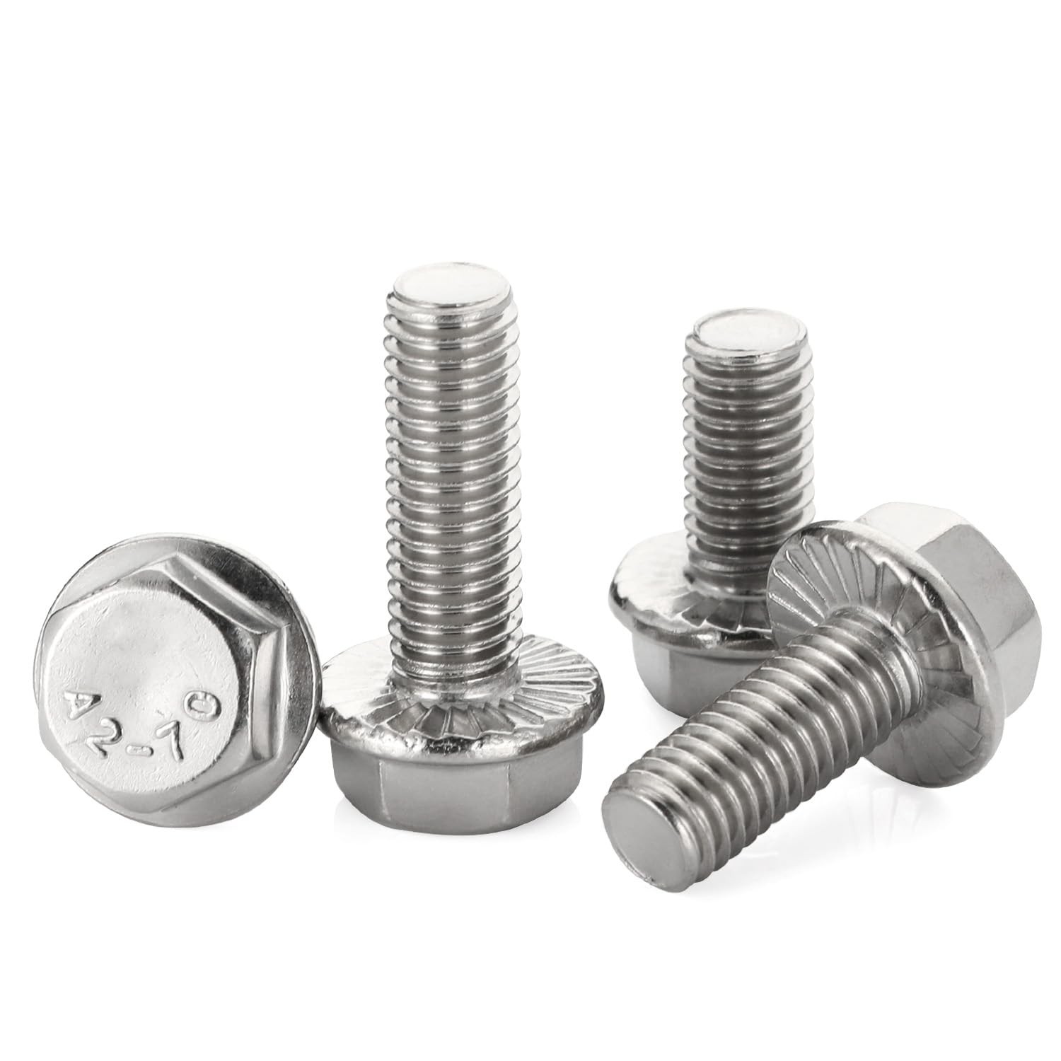 1/4-20 x 3/4″ Flanged Hex Head Bolts Flange Hexagon Screws, Stainless Steel A…