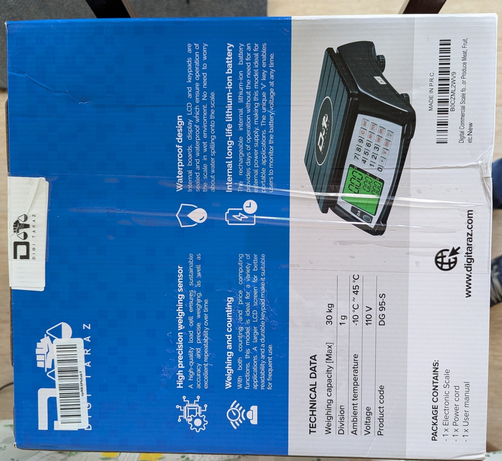 Digital Weigh Scale 30kg/66lbs with Price Computing Feature Bettery Or AC Power.