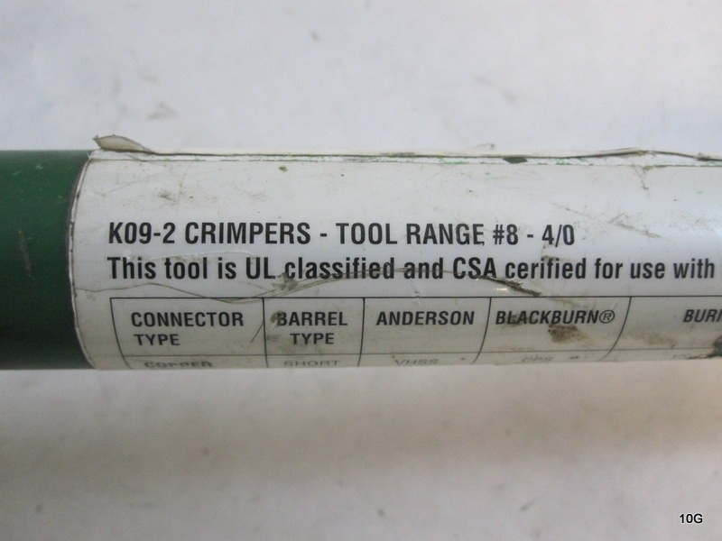 Greenlee Crimping Tool K09-2GL 8-4/0 AWG