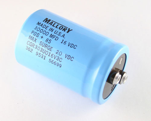 30000uF 16V Large Can Electrolytic Capacitor 30000mfd 16VDC 30,000