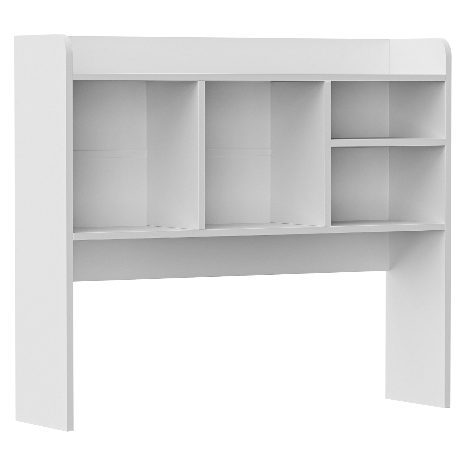 Desktop Organizer Shelf Wood Desk Hutch for Computer Monitor Display Shelf White