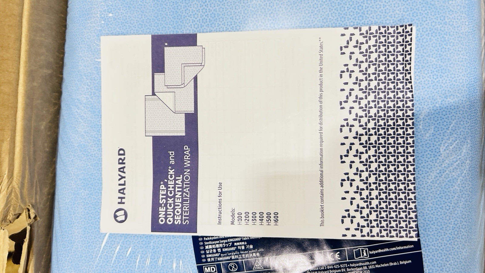 Halyard H200 Sequential Sterilization Wrap 24x 24 Case of 240 Sheets, #3417420