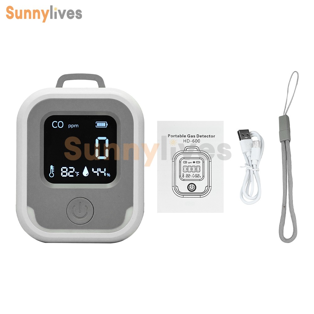 Air Quality Monitor 3-in-1 Carbon Monoxide Detector Temperature Humidity Alarm