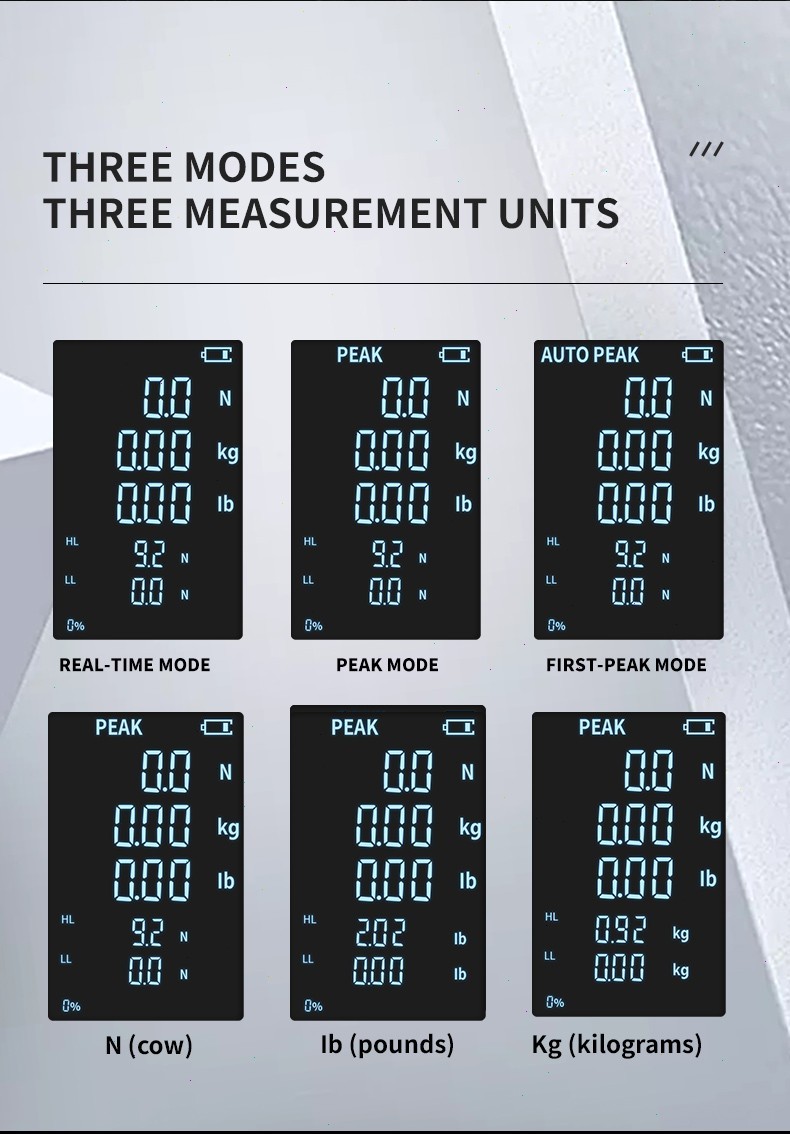 Digital Push-pull Gauge with Max Load Value 3N 0.3Kg 0.65Lb Test Range 0.3-3N.m