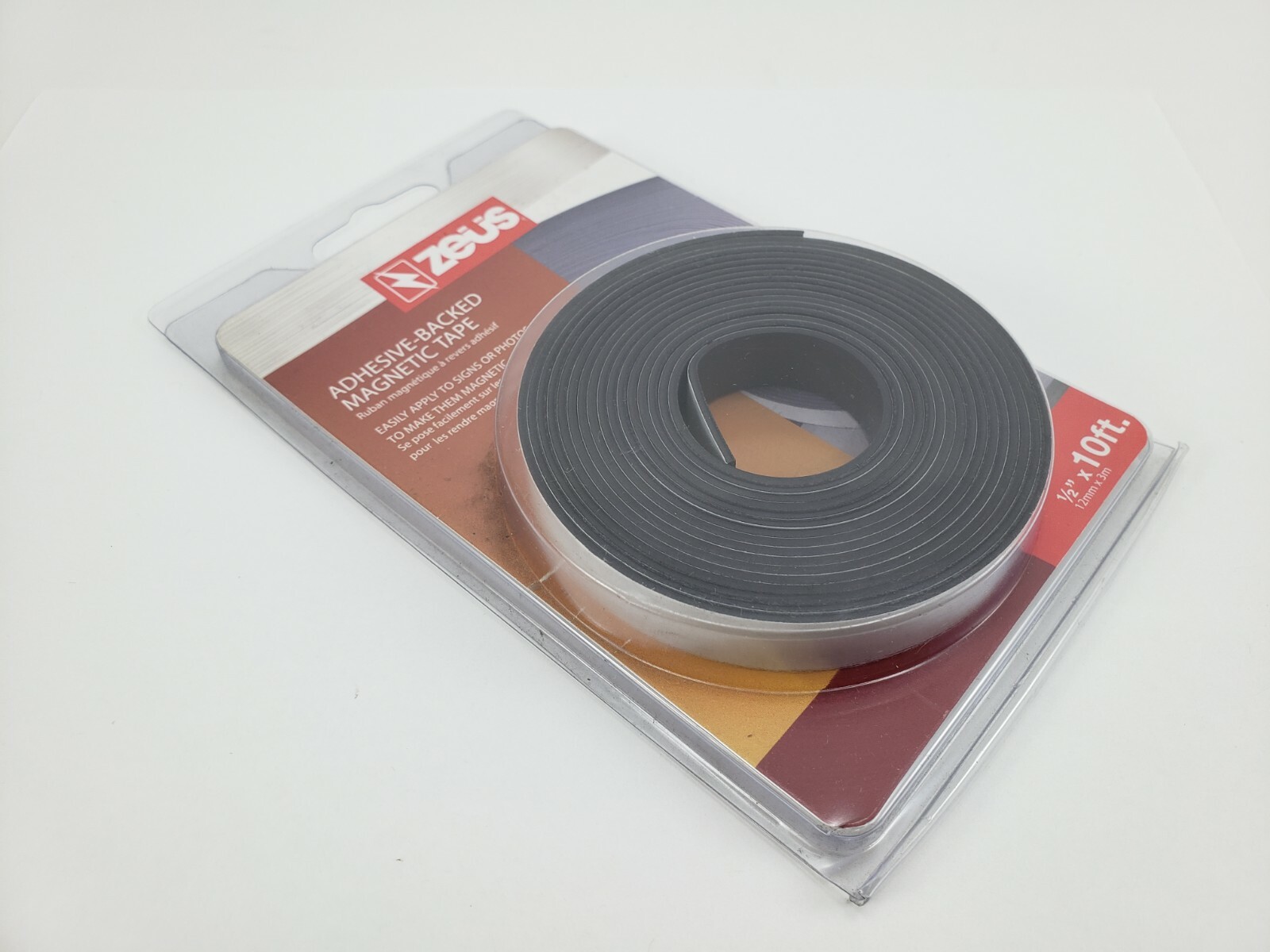 Zeus Baumgartens Adhesive-Backed Magnetic Tape Roll, Black, 10-ft x 1/2 in 66010
