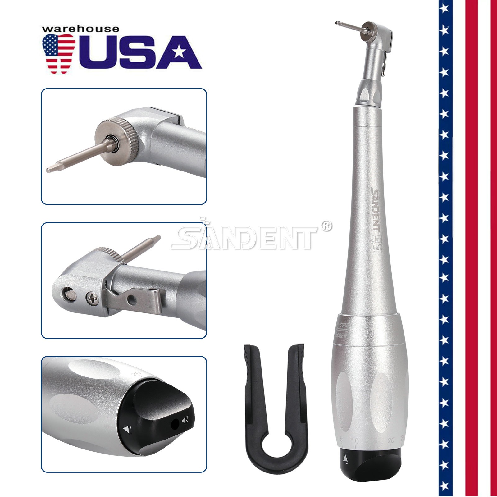 NSK Style Dental LED E-generator High Speed Handpiece 6*Bulb Fiber Optic 4 Holes