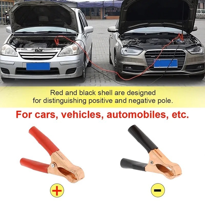 2PCS Car Alligator Clips Crocodile Clip Battery Test Clamps 150A Red Black