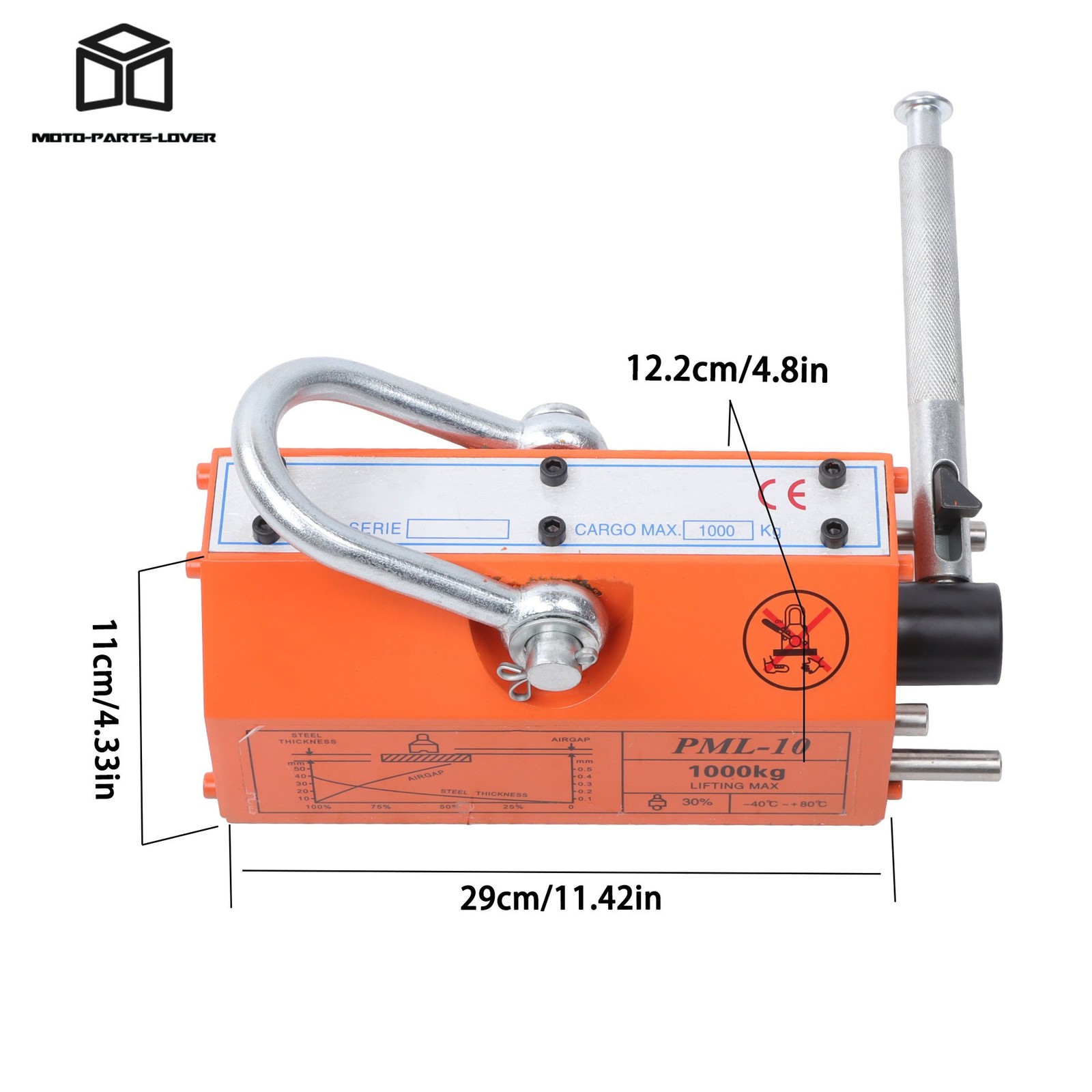 Neodymium Hoist 2 Safety Factor 2200Lbs/1000kg Magnetic Lifter Lifting Magnet