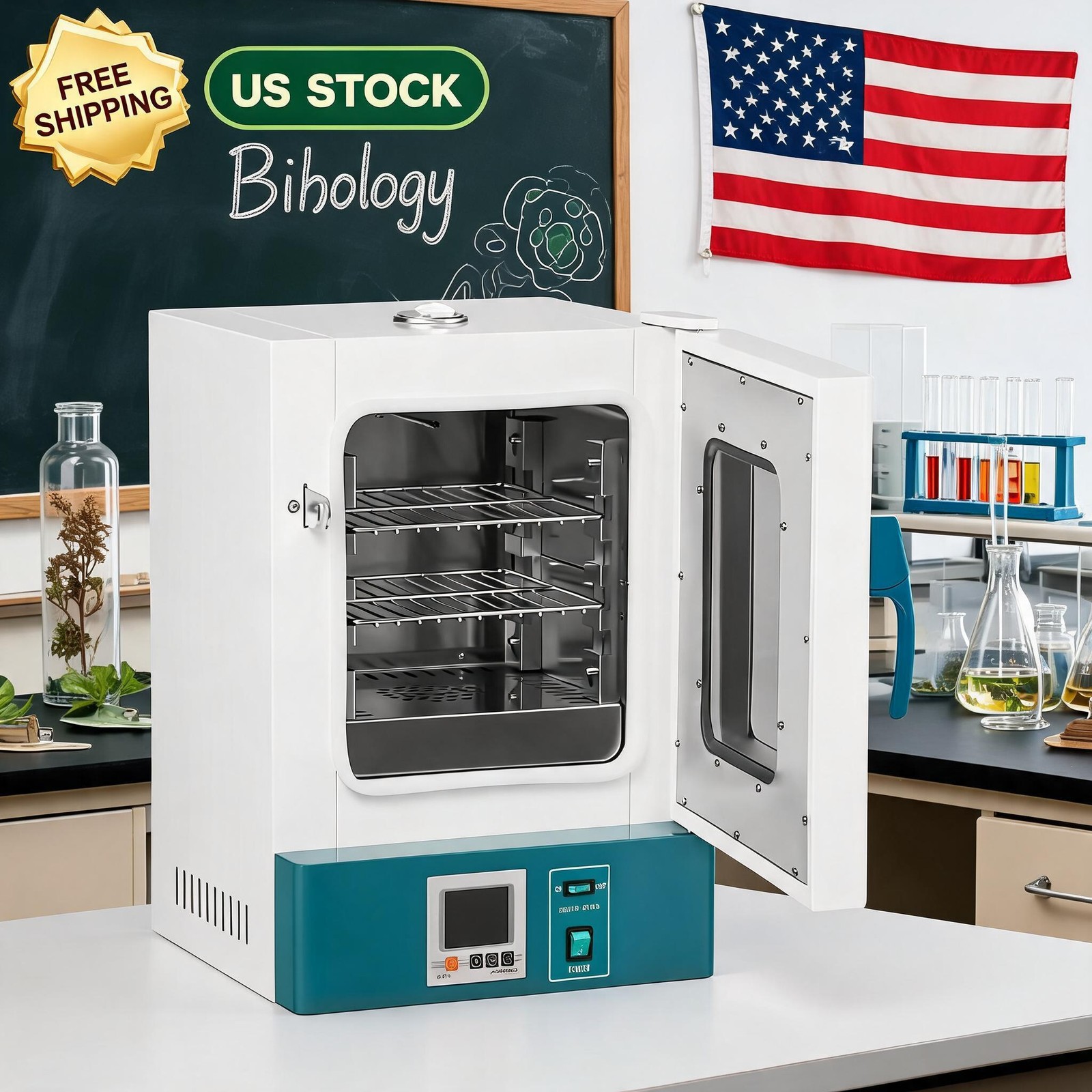 20L Digital Lab Incubator, Constant Temperature Cabinet RT-65°c with PID Control