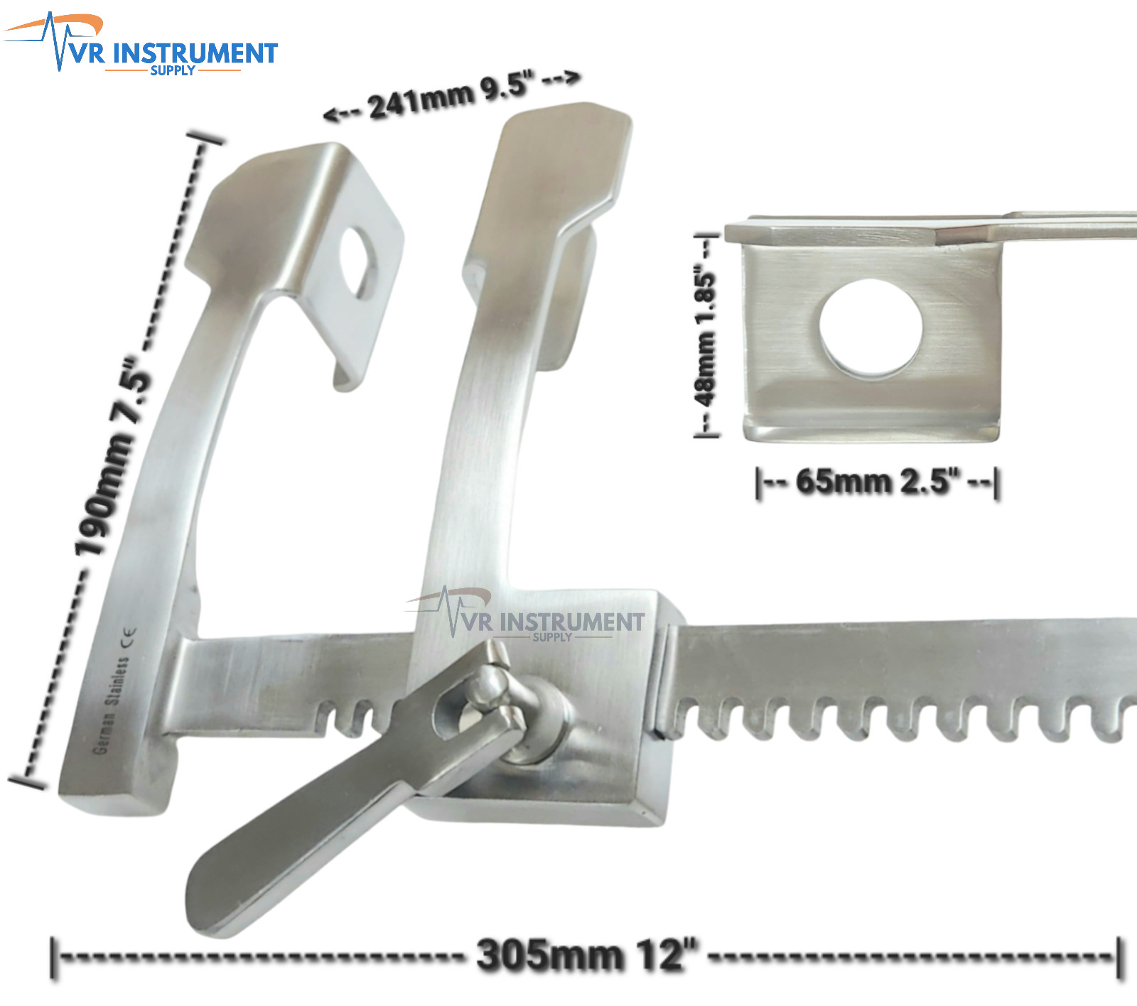 FINOCHIETTO Rib Spreader Retractor German Stainless CE Veterinary Tools 12 Inche
