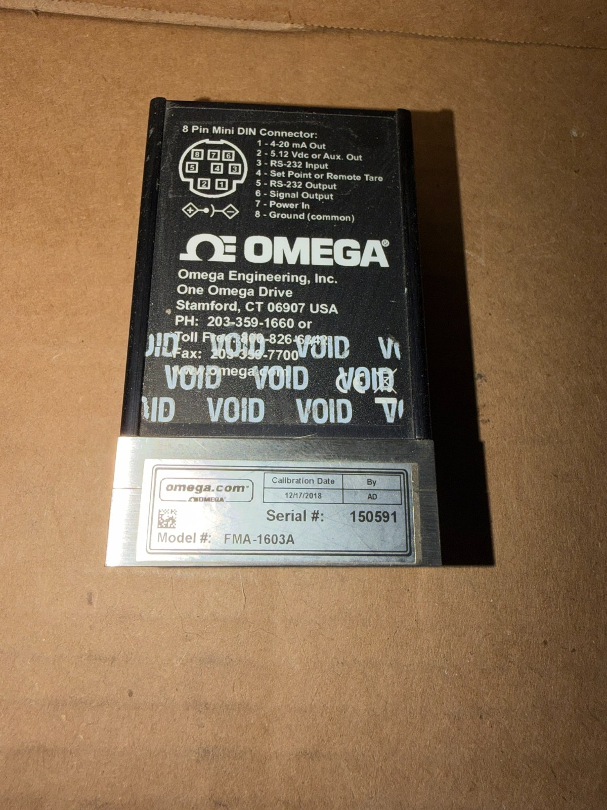 GOOD WORKING OMEGA FMA-1603A Mass Flow Meter / Controller RS232 4-20mA Output