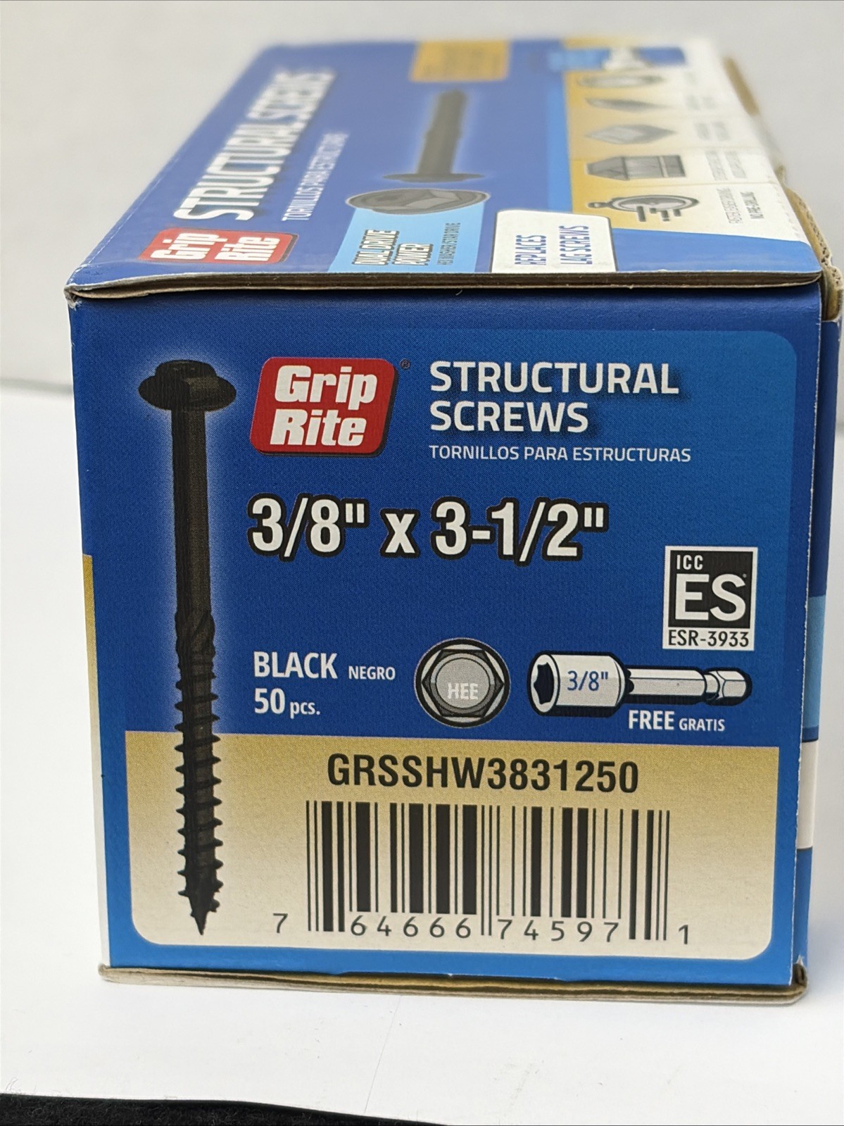 Grip Rite® 3/8″ x 3-1/2″ Dual-Drive Structural Wood Screw – 50 Count