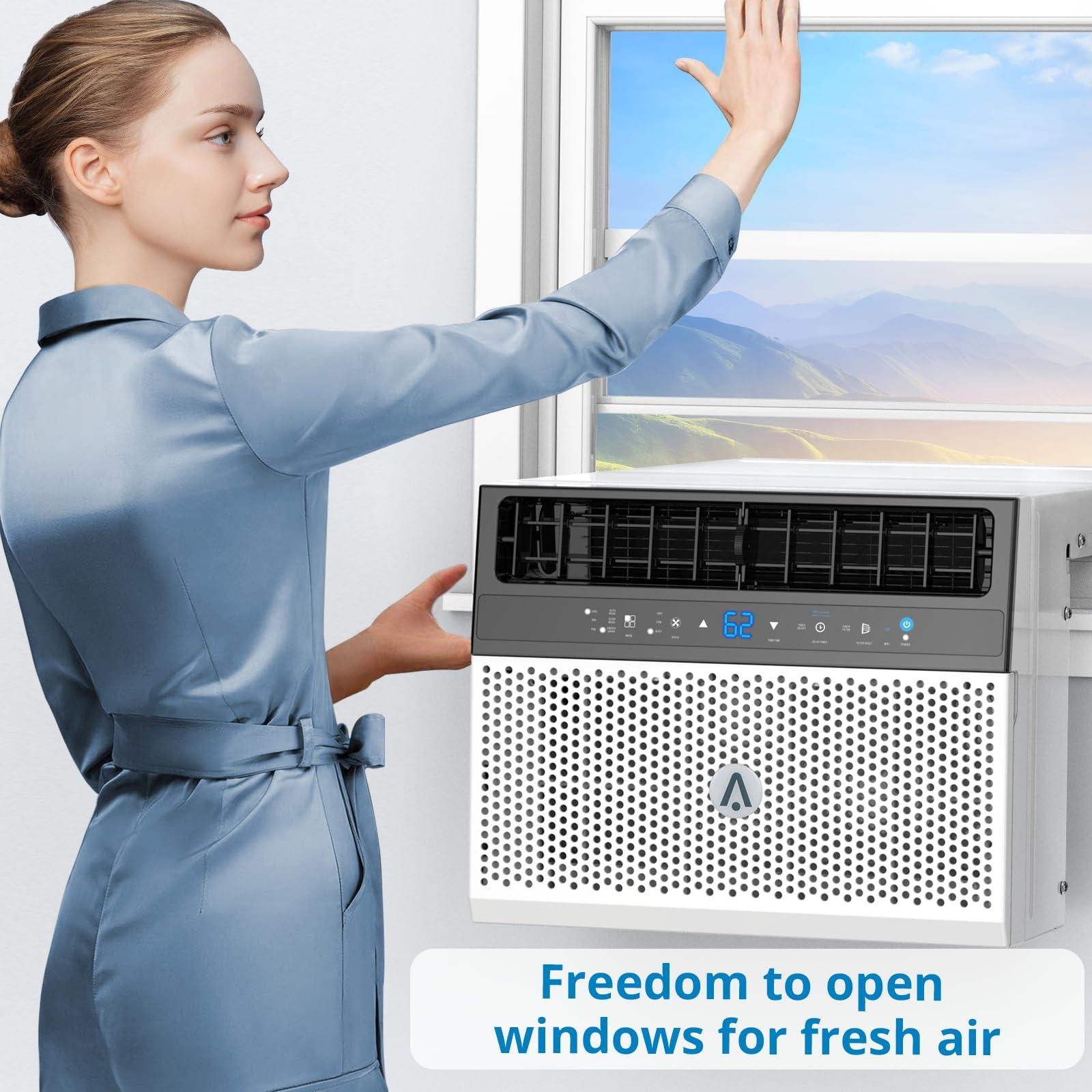 Garvee 6000BTU U-Shaped Window Air Conditioner Quiet Energy Efficient Remote