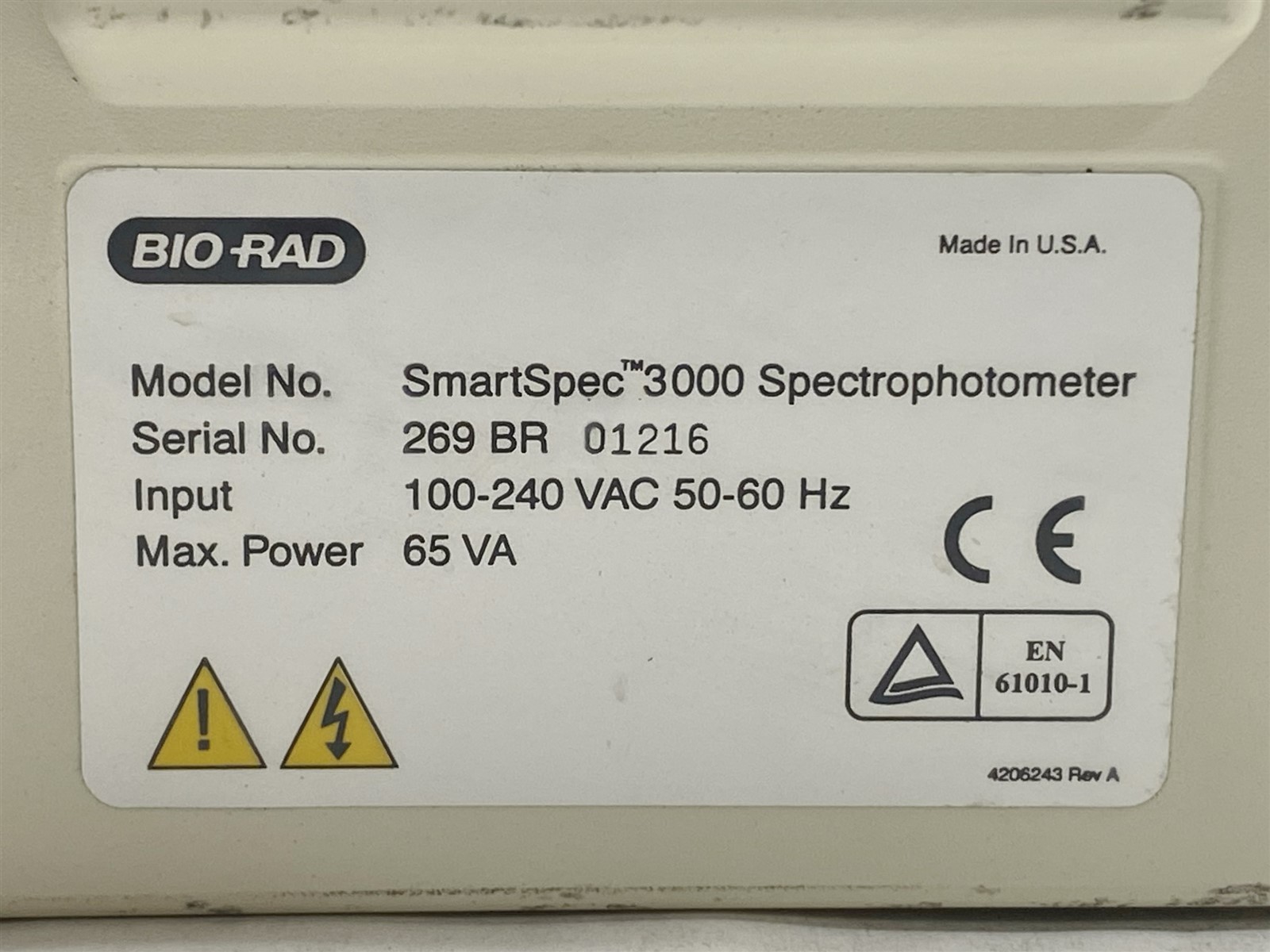 Bio-Rad BioRad SmartSpec Smart Spec 3000 Lab UV/Visible Spectrophotometer