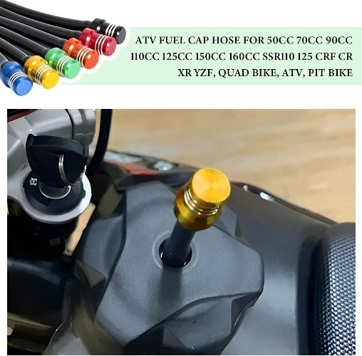 2 PCS Breather Hose Gas Fuel Tank Cap, One Way Tank Valve Vent T Color: Yellow
