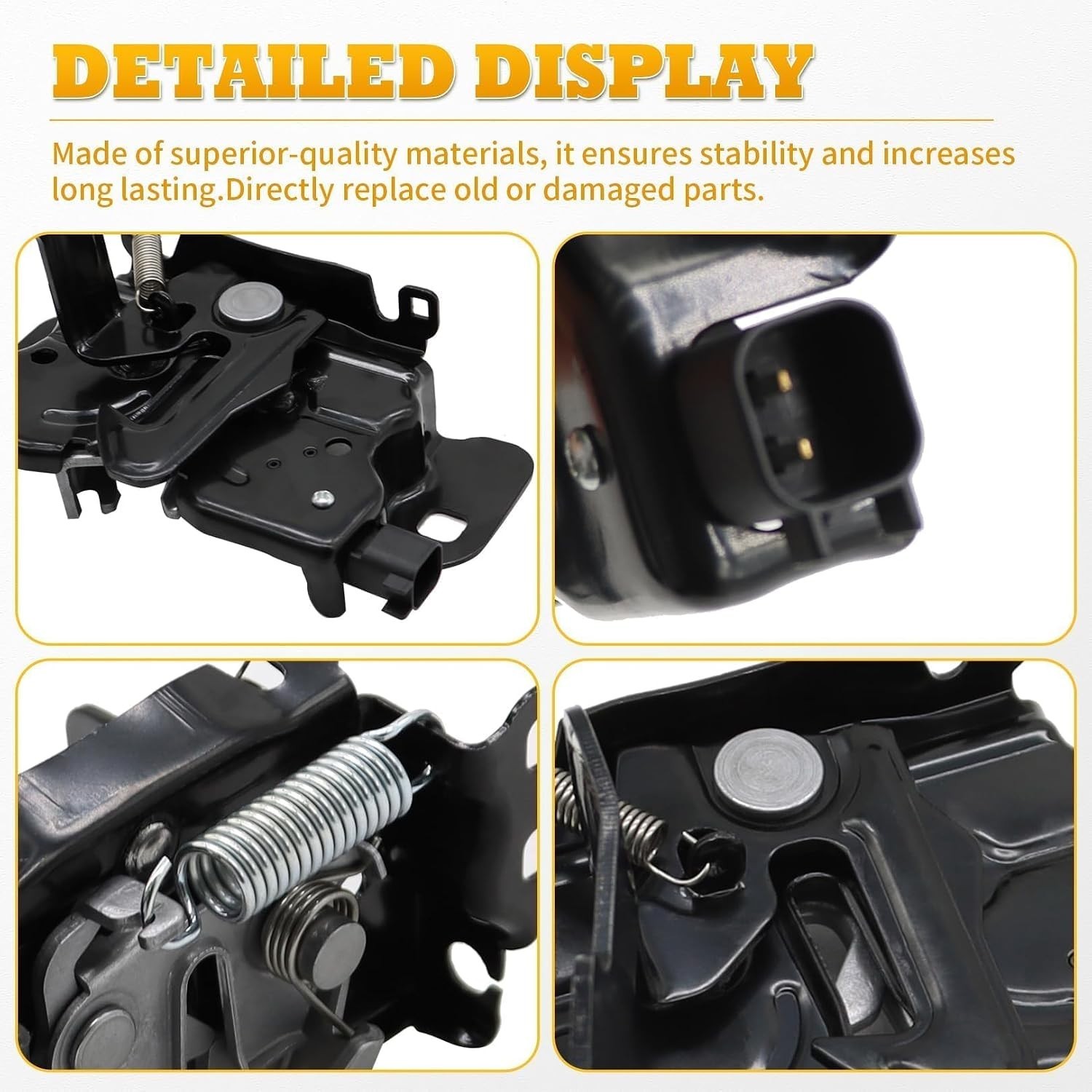 Front Hood Lock Latch Compatible with R-A-M 1500 2500 2014-2019|68159725AB; W/Re