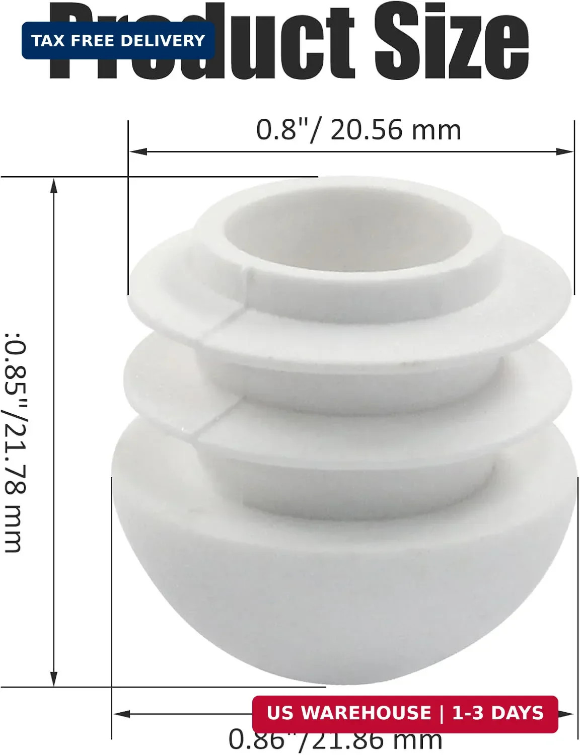 16PCS 7/8″ Round End Caps, 22mm Chair Leg Tube Insert, White | Plastic Chair Gli
