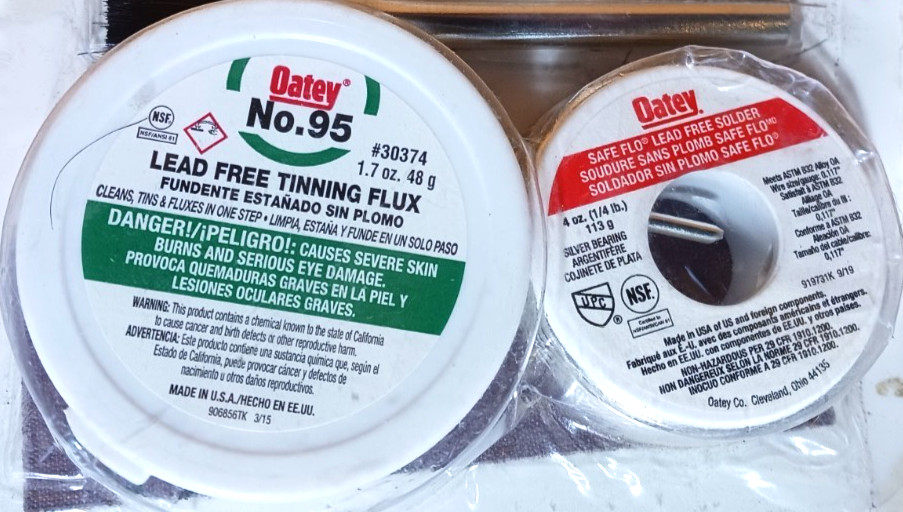 Oatey – 50683 – Silver Lead Solder Kit – Solder, Flux, Brush, Cloth – Safe Flo