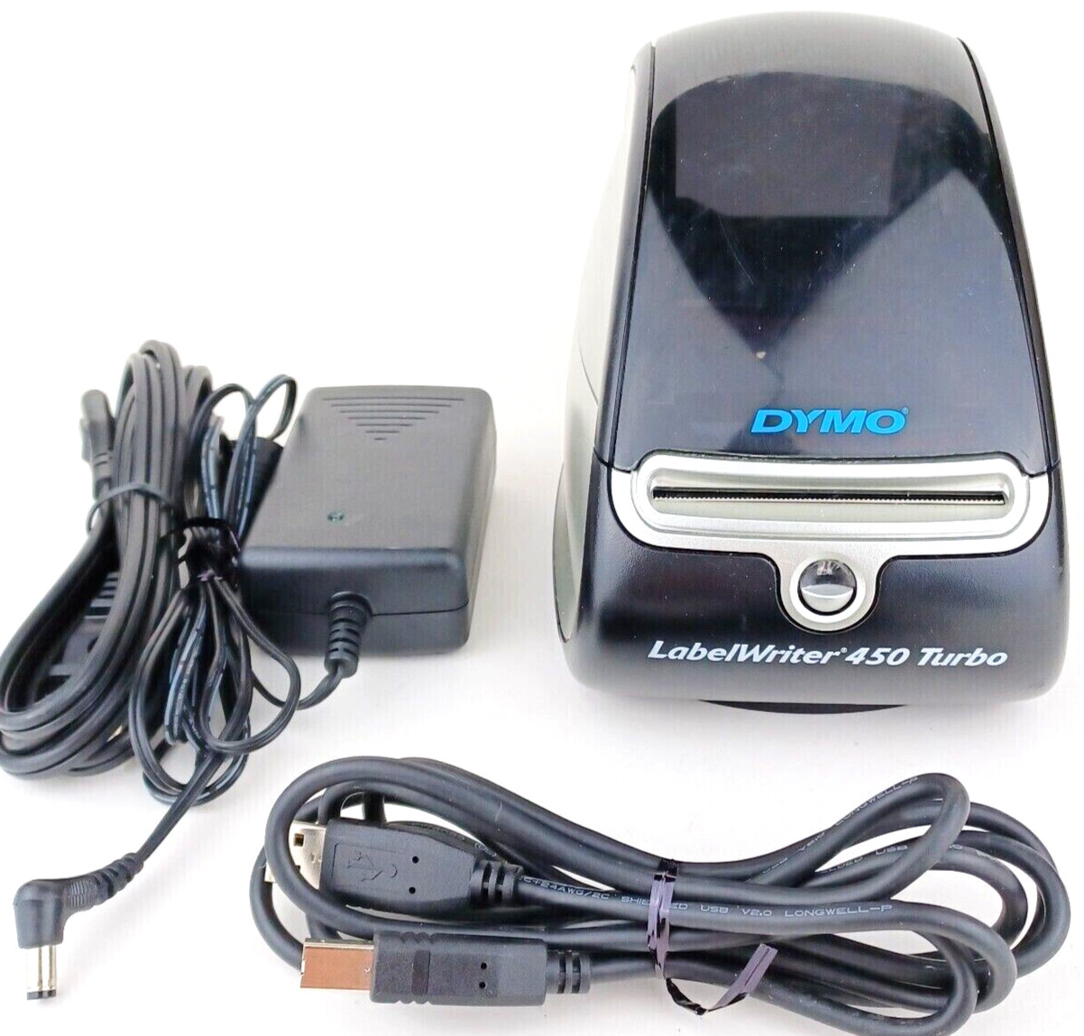 Dymo LabelWriter 450 Turbo Thermal Label Printer w/Cables Black 1750283 Tested