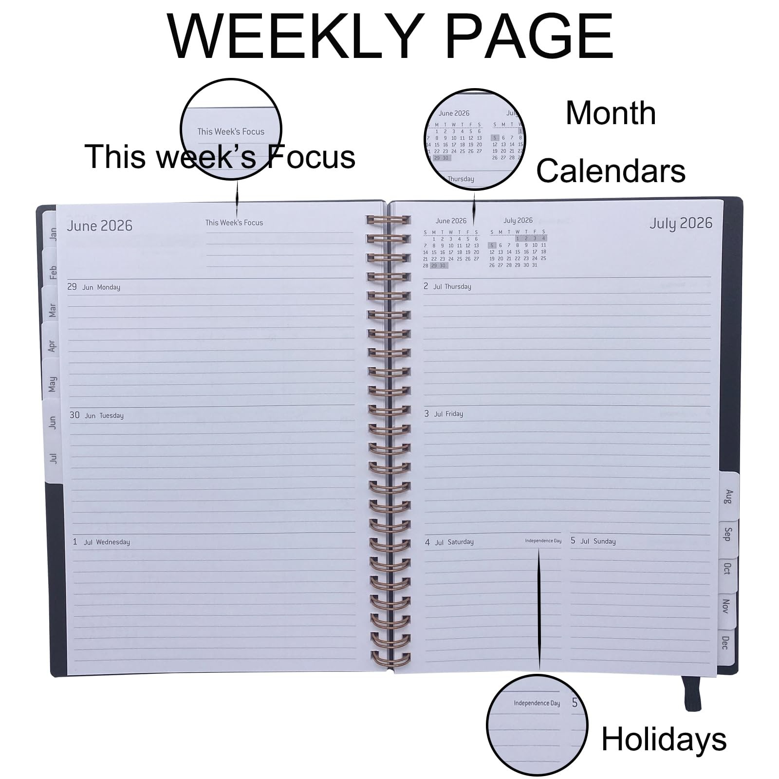 Daily Planner 2026,Jan 2026-Dec 2026,Weekly & Monthly Planner,Calendar Planne…