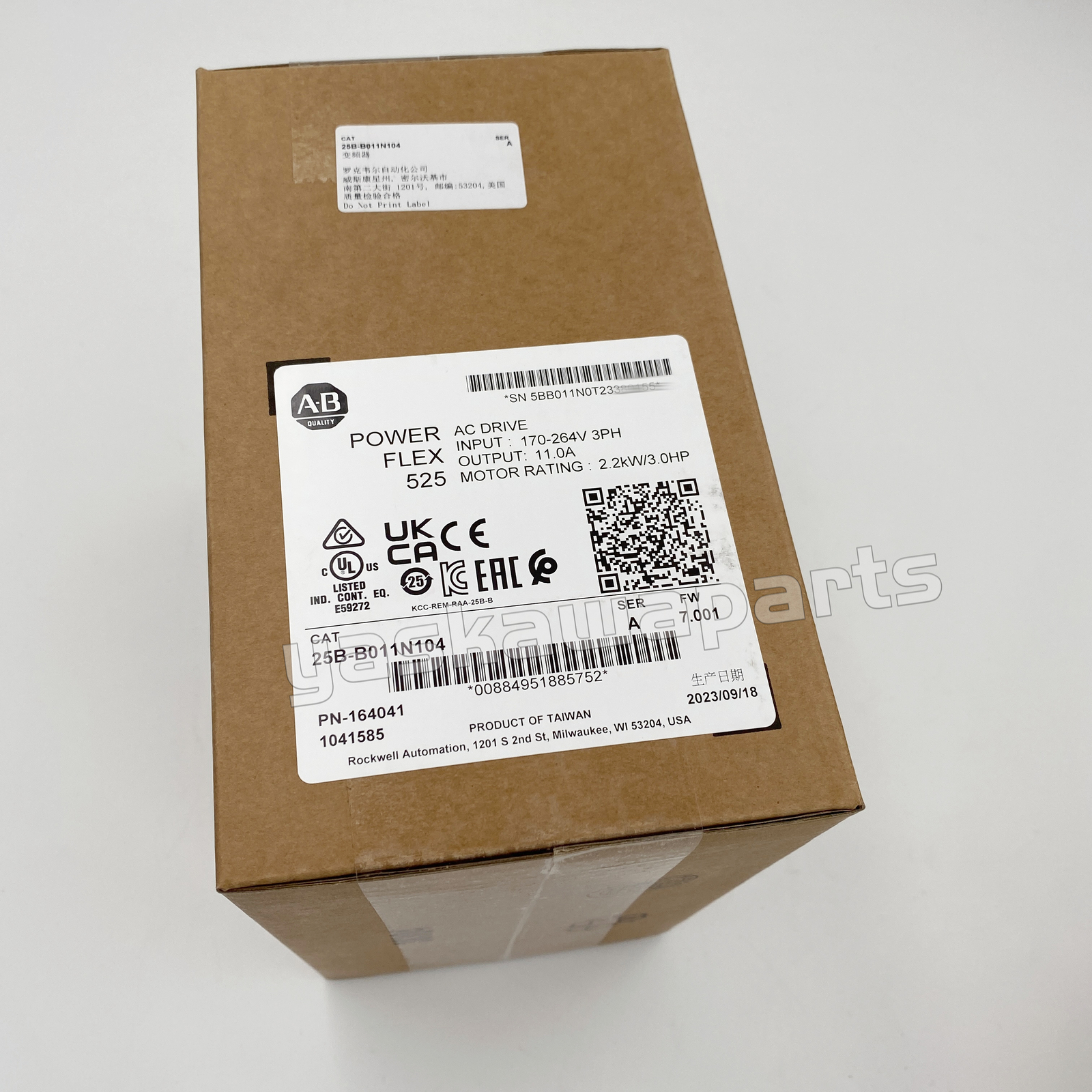 Allen-Bradley 25B-B011N104 AB 25BB011N104 SerA PowerFlex 525 AC Drive 3HP TX New