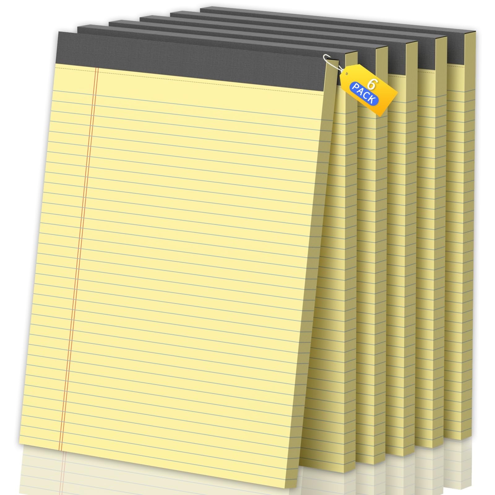 Legal Pads 8.5 X11, Narrow Ruled Notepads, 6 Pack, 50 Sheet/Pad | Yellow Lega…