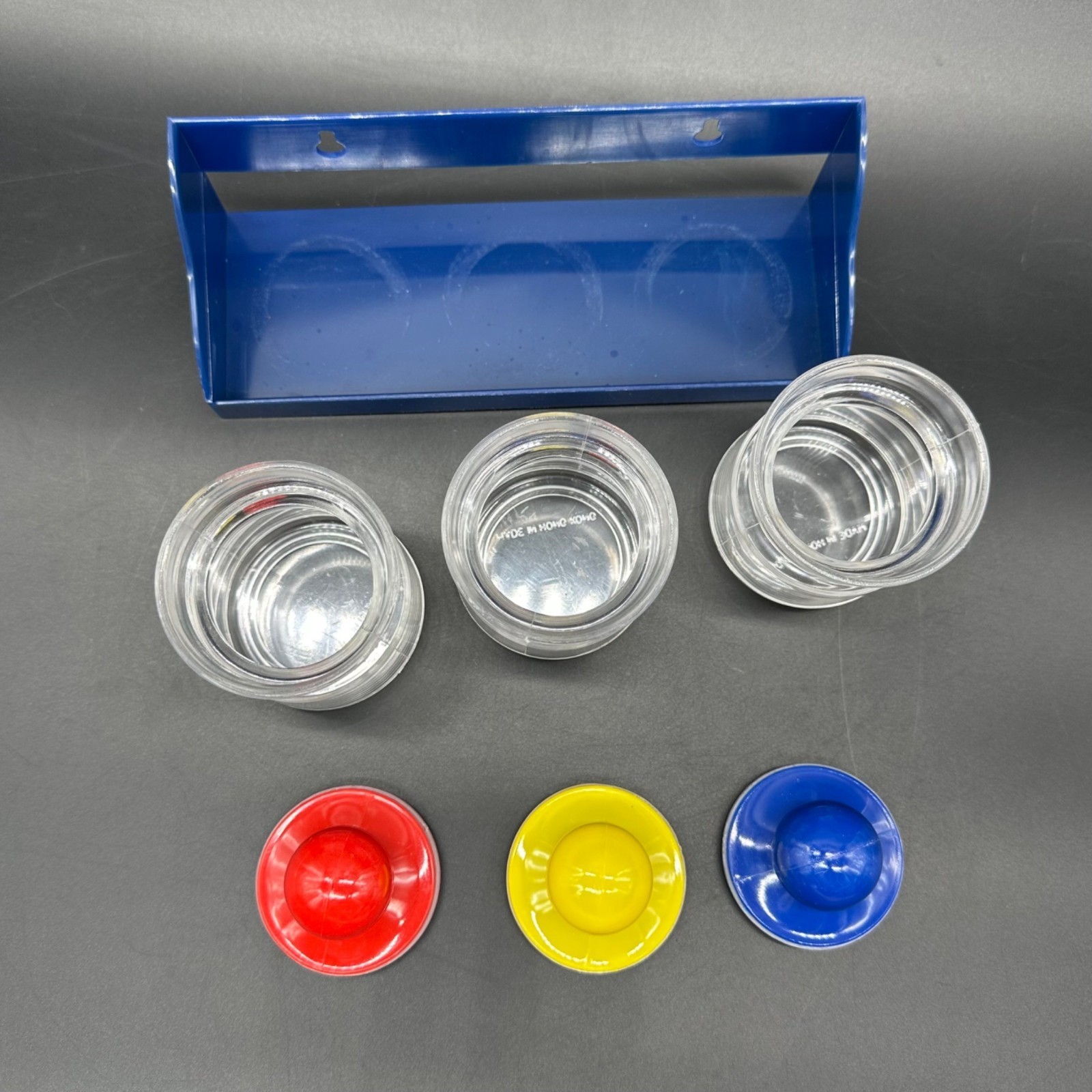 Vintage Desk Organizer 1980s Spice Jar Set Rack Hong Kong Plastic Hanging