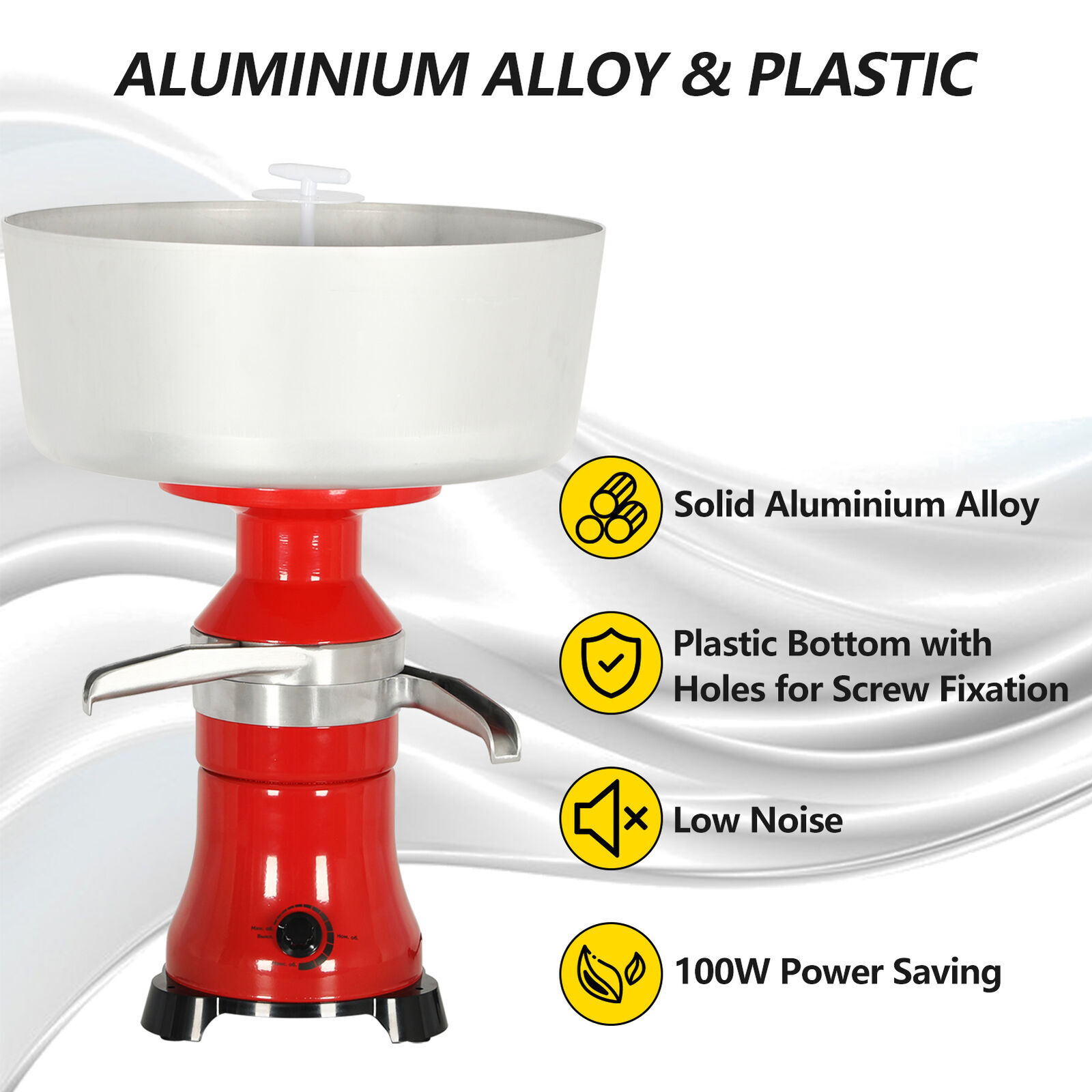 Electric Fresh Milk Cream Separator 110V Centrifugal Machine 100L/H 100W NEW