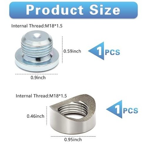 M18X1.5 Bung and Plug Notched Style Stepped Notched Style Mounting Bung and Plug