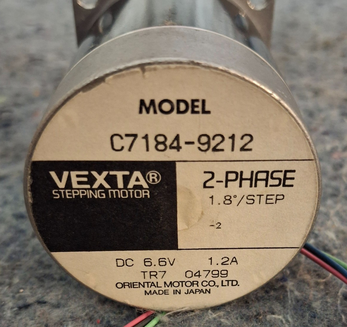Oriental Motor Vexta Stepping Motor 2-Phase 1.8 Step C7184-9212 6.6V 1.2A TR7