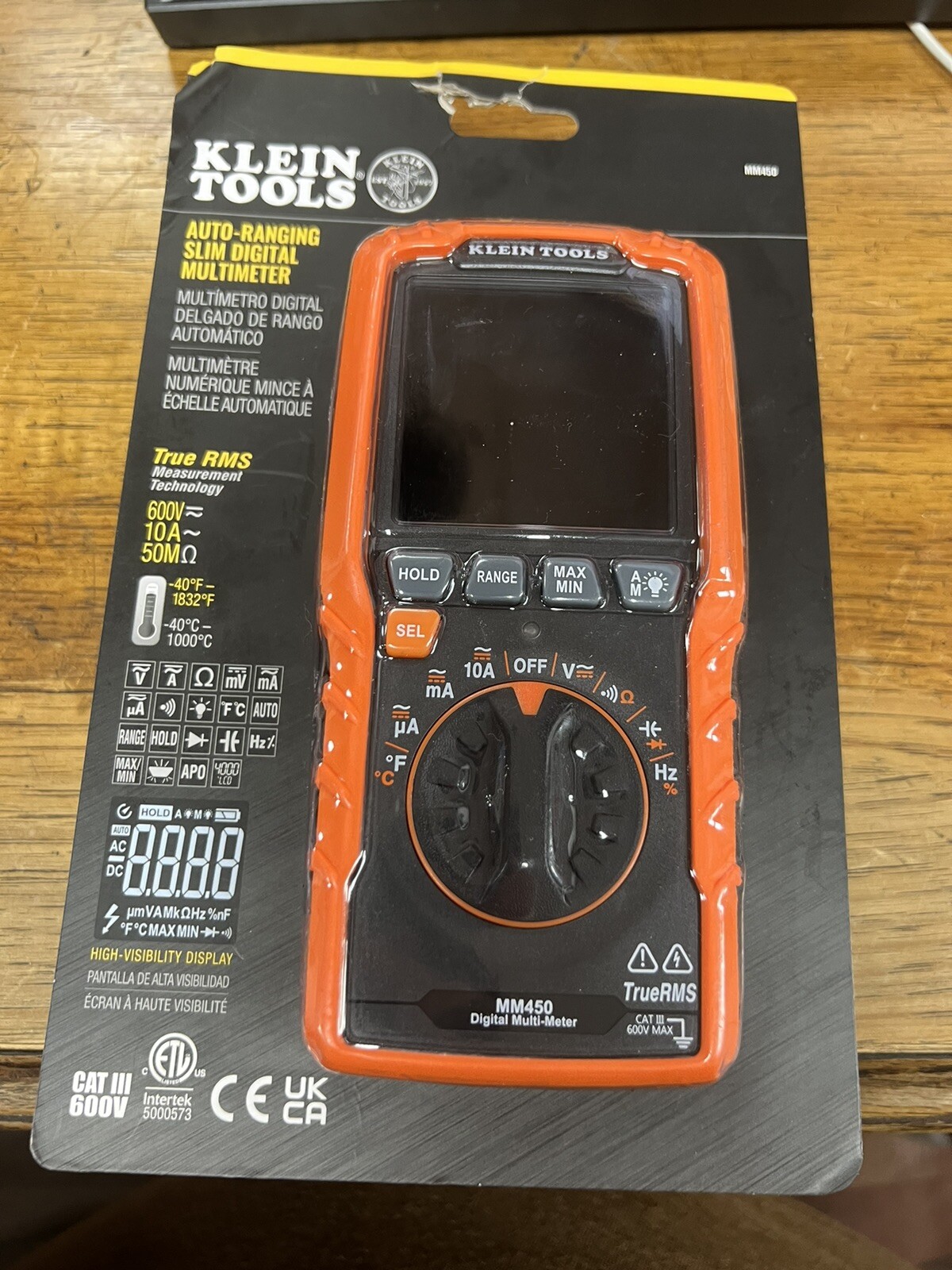 Klein Tools MM450 Slim Digital Multimeter, TRMS Auto-Ranging, 600V