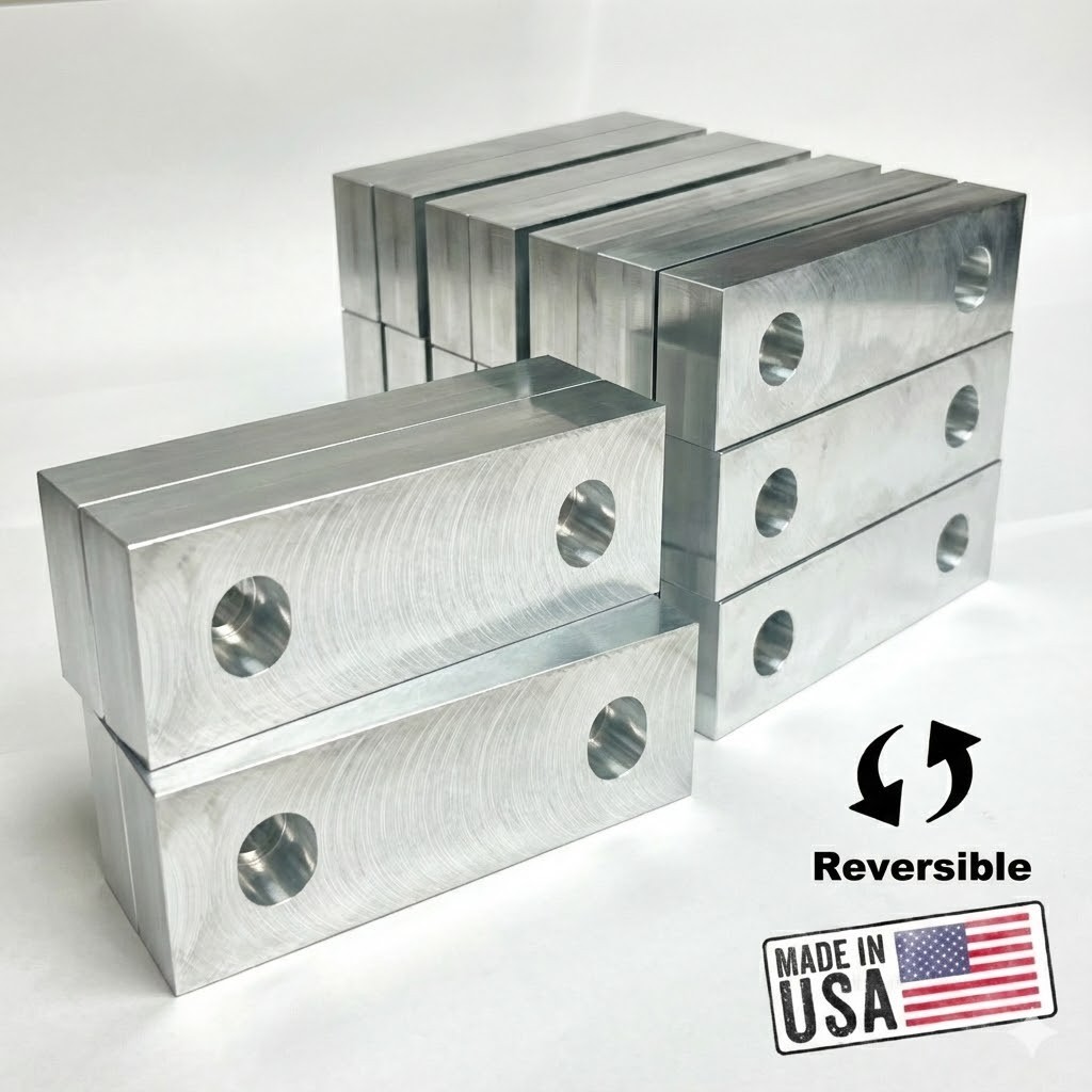 10 PACK=20 Pcs 6″x2″x1″ Machined Alum Reversible Soft Jaws Kurt 6″Vise USA