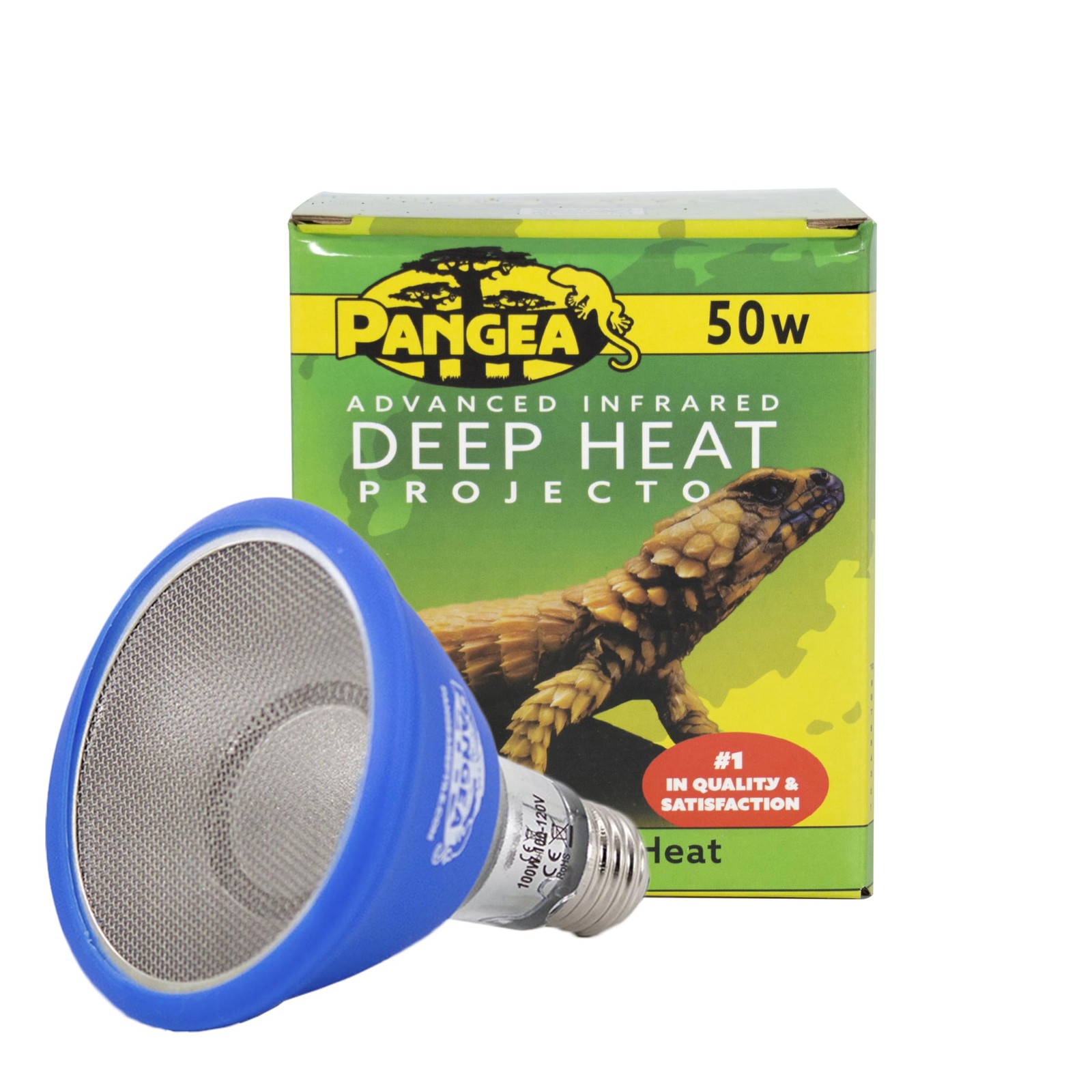 Pangea 50W Deep Heat Projector Carbon Fiber Reptile Basking Lamp Infrared A/B