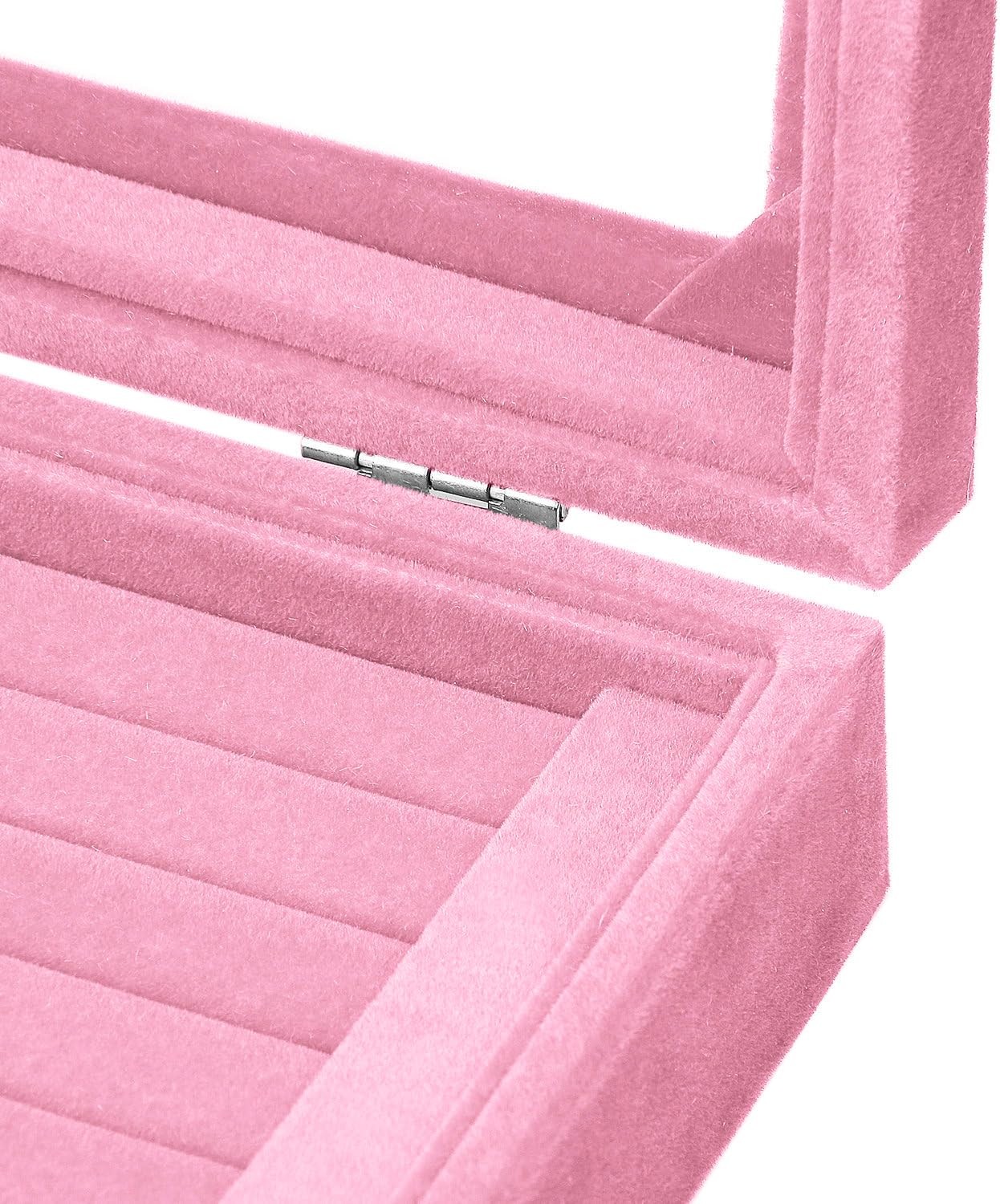 EONGOA Jewelry Box Rings Organizer Tray 7.87 x 5.90 x 1.77 inches, Light Pink