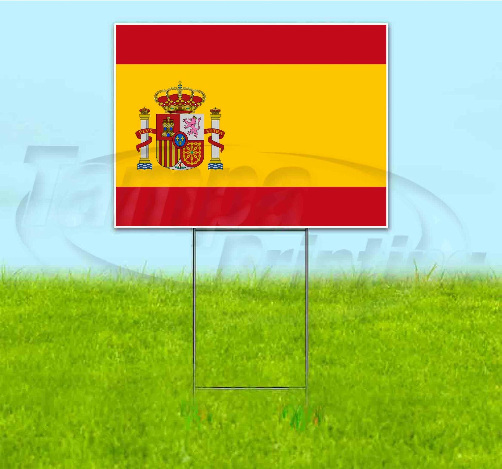 SPAIN FLAG 18×24 Yard Sign WITH STAKE Corrugated Bandit USA BUSINESS