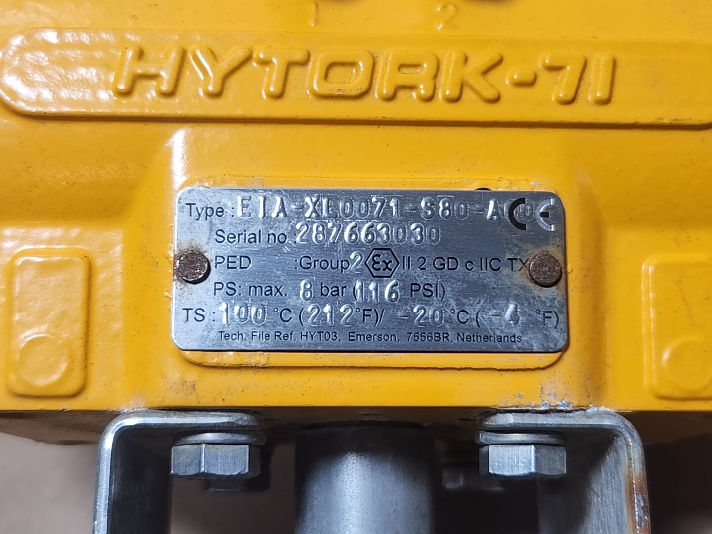 *PREOWNED* Hytork-71 EIA-XL0071-S80-A00 Actuator & 3/4″ Ball Valve + Warranty!