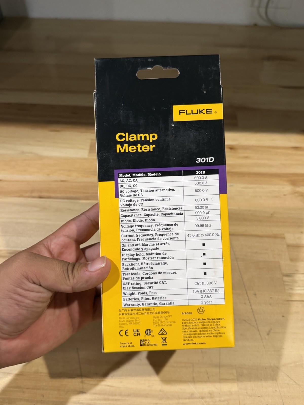 FLUKE 301D CLAMP METER (FREE SHIPPING) NEW