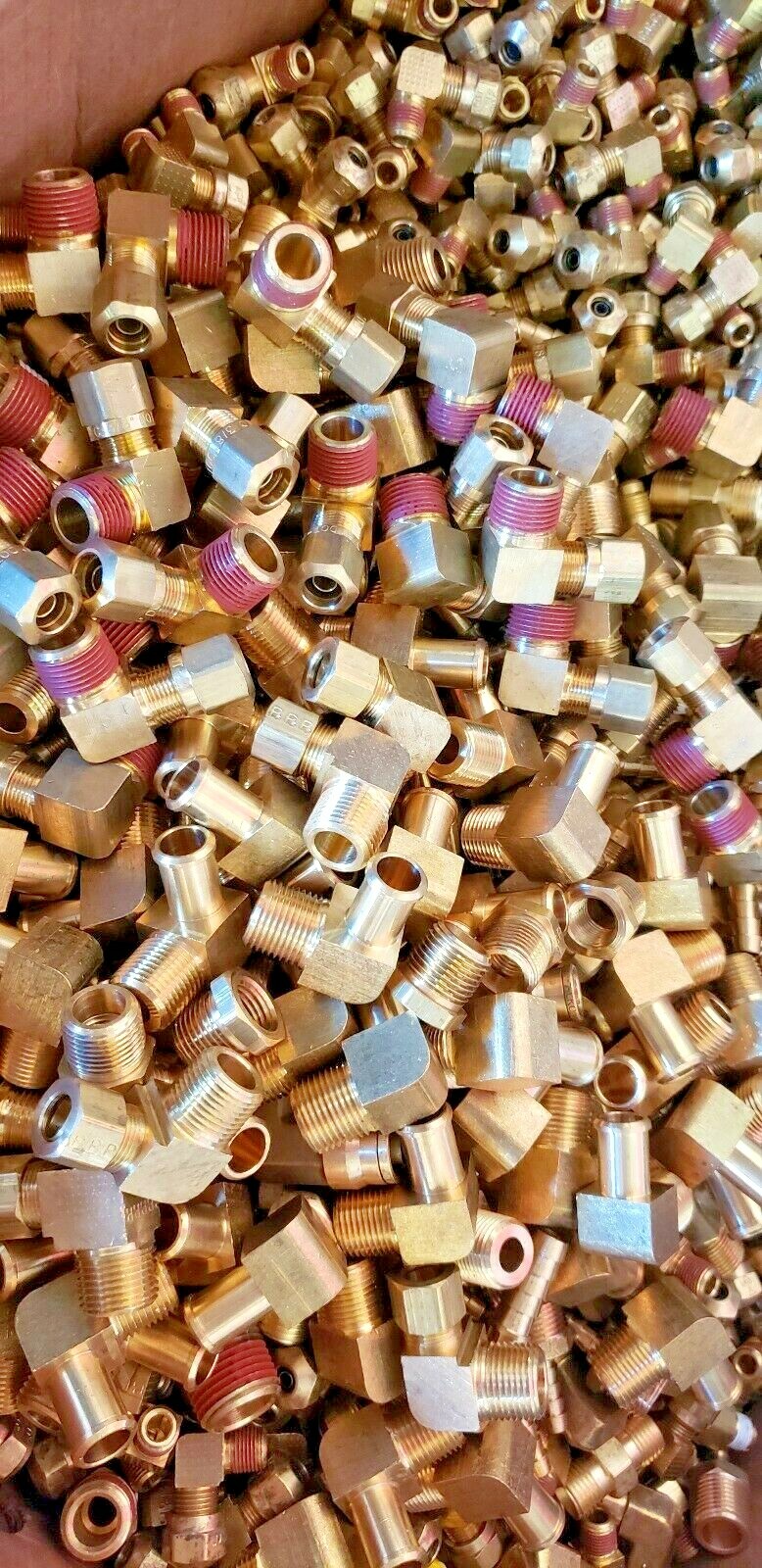 100 BRASS HYDRAULIC AIR , PNEUMATIC, Plumbing FITTINGS LOT OF 1/4 5/16 3/8 1/2