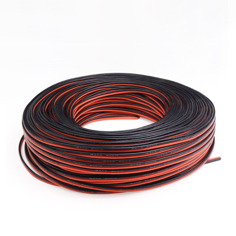 Twin 2-Core Flexible Silicone Cable 8/10/12/14/16/18/20/24/26AWG Wire Red-Black