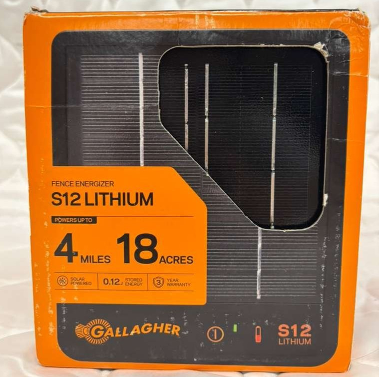 Gallagher S12 Solar Electric Fence Charger Solar Lithium Technology