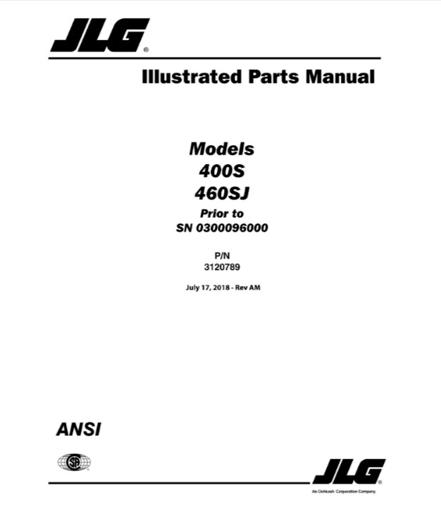 JLG 400S 460SJ Boom Lifts Service Repair Operators Manual Parts Catalog PDF USB