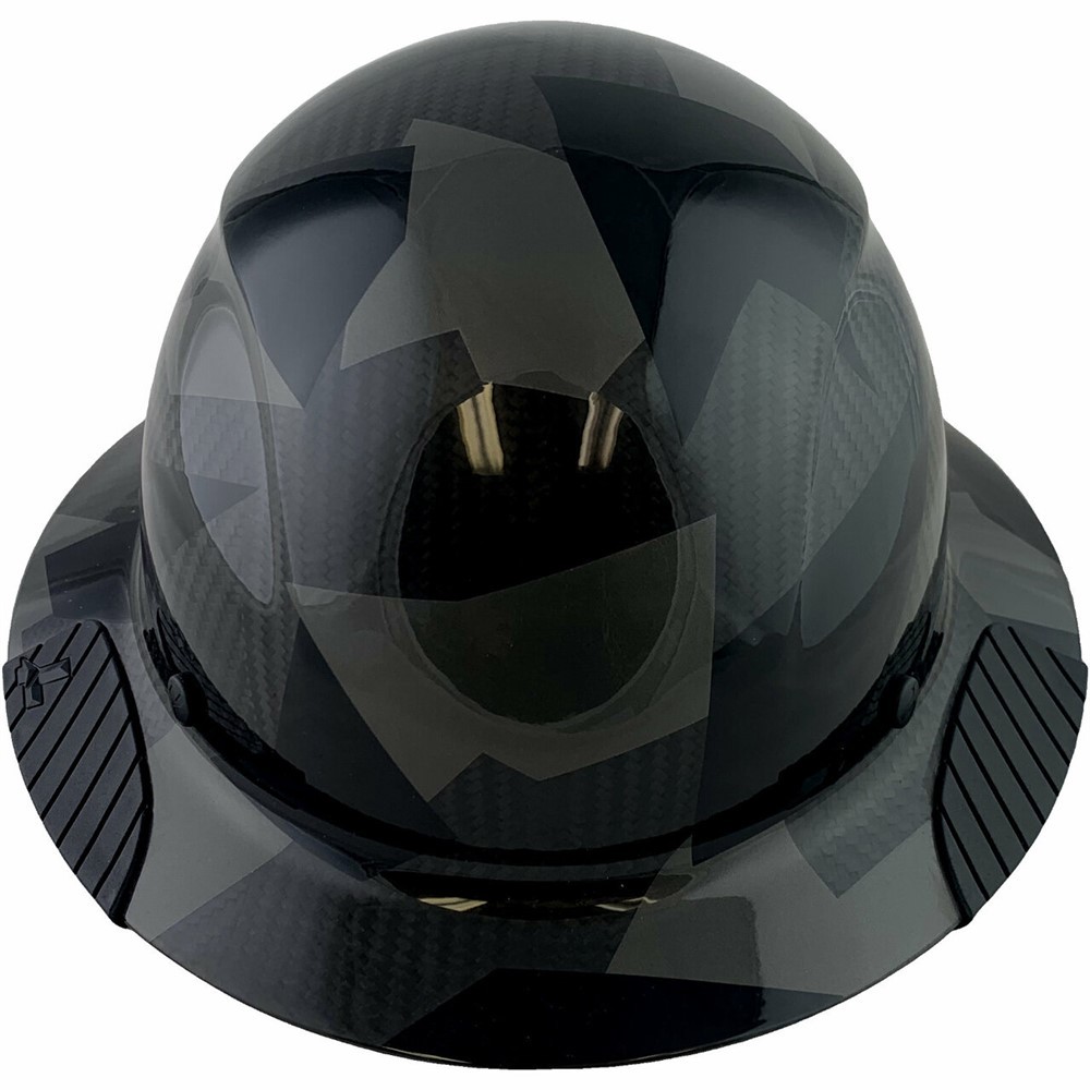 DAX Actual Carbon Fiber Full Brim Lift Safety Hard Hat – Camo Black