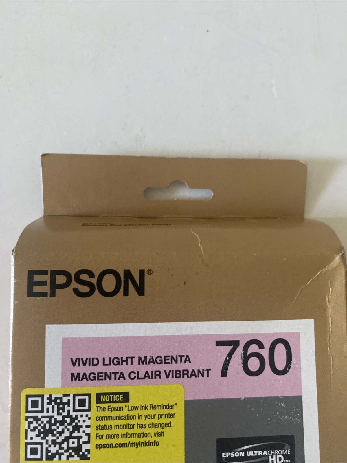 Epson T760620 (760) UltraChrome HD Ink Vivid Light Magenta New expire 04/2027