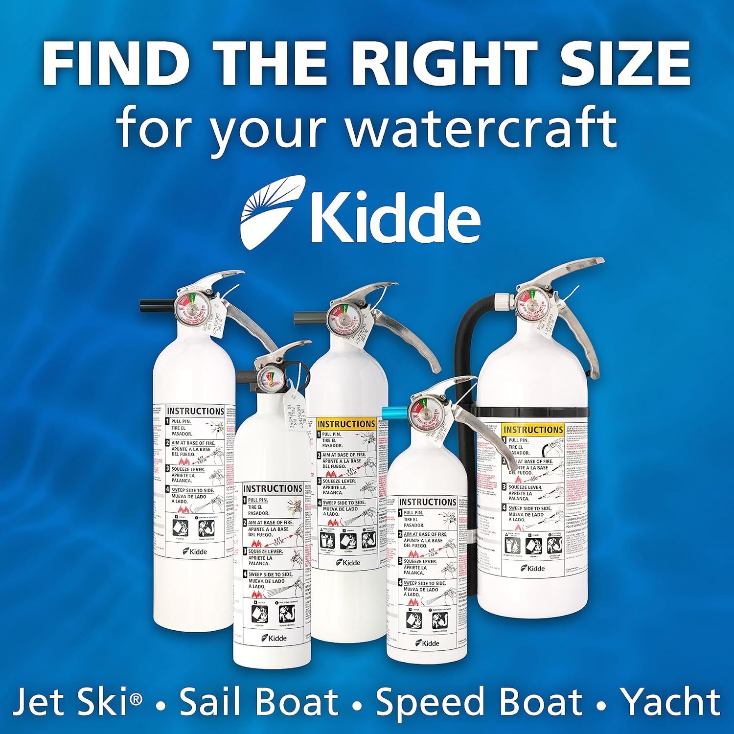 Kidde Mariner 210 Marine Fire Extinguisher – 2-A:10-B, 6.8 lbs, White