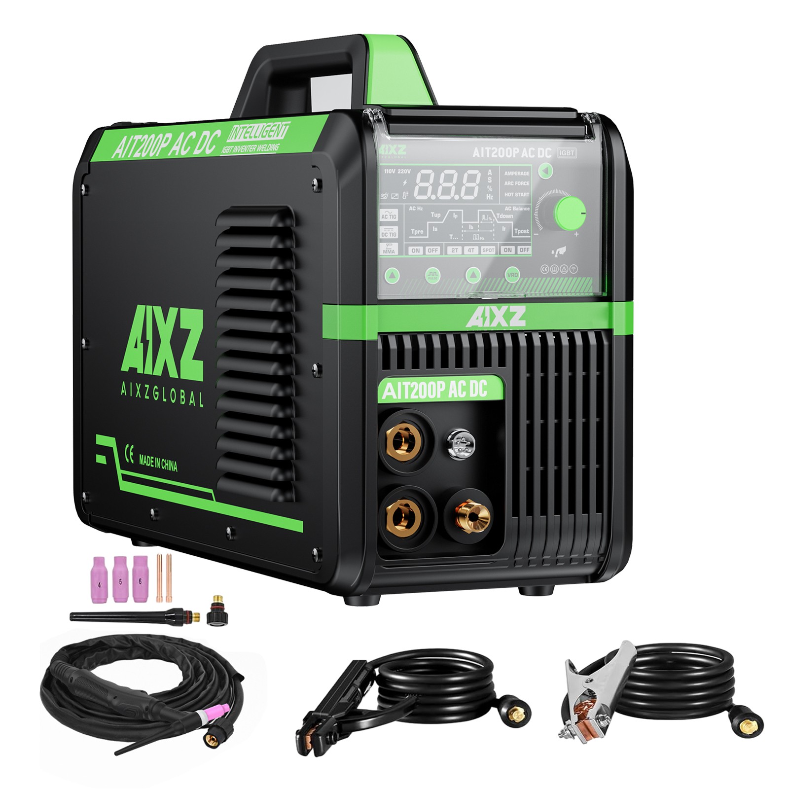 200A AC DC TIG Welder Pulse Aluminium 110V/230V TIG/MMA Inverter Welding Machine