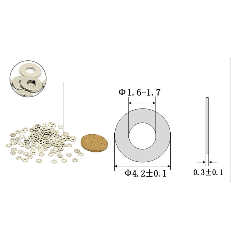 Flat Washers 1.1/1.2/1.3/1.4/1.5/1.6/1.7mm Miniature Gasket Iron/Stainless Steel